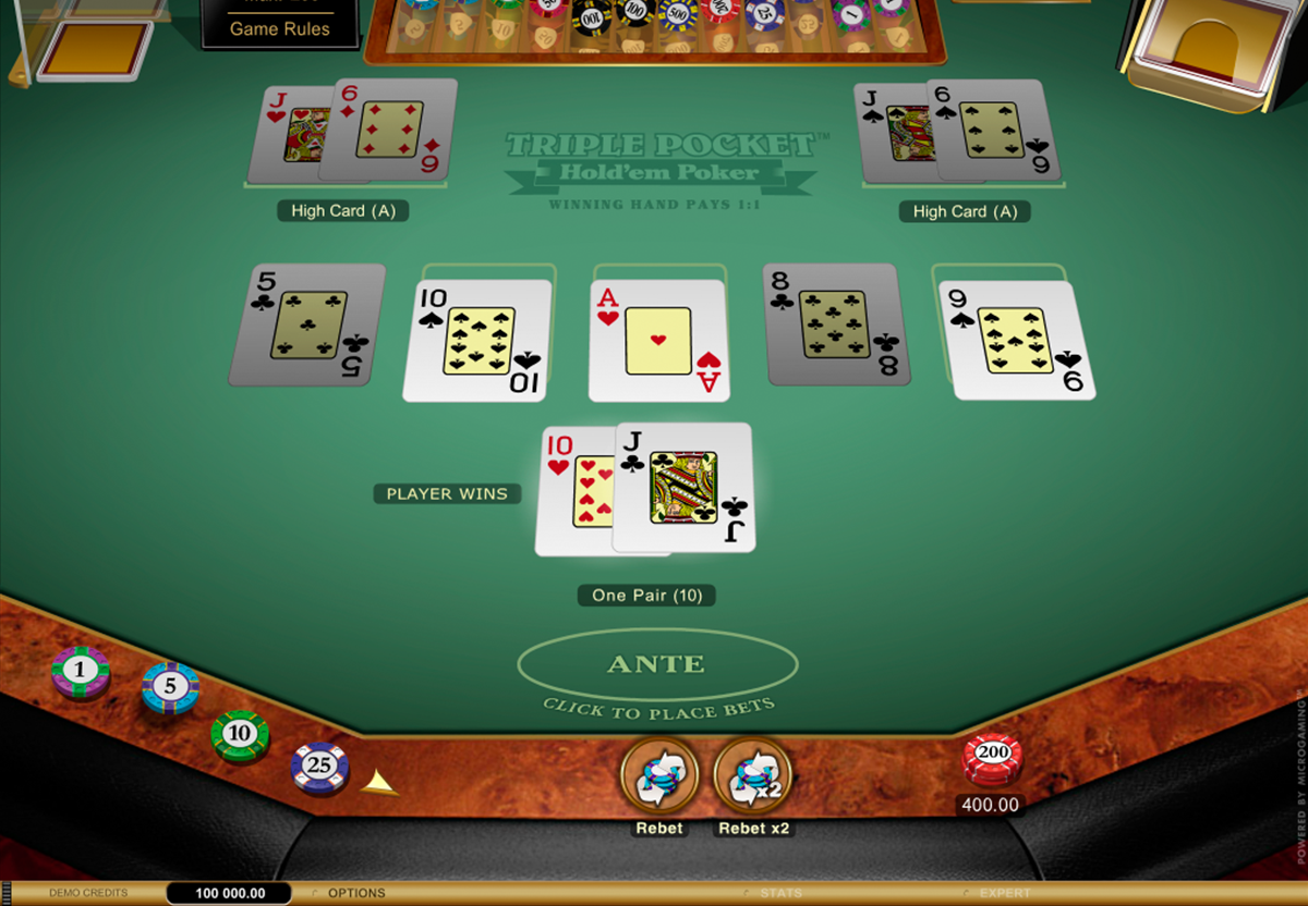 triple pocket holdem poker microgaming